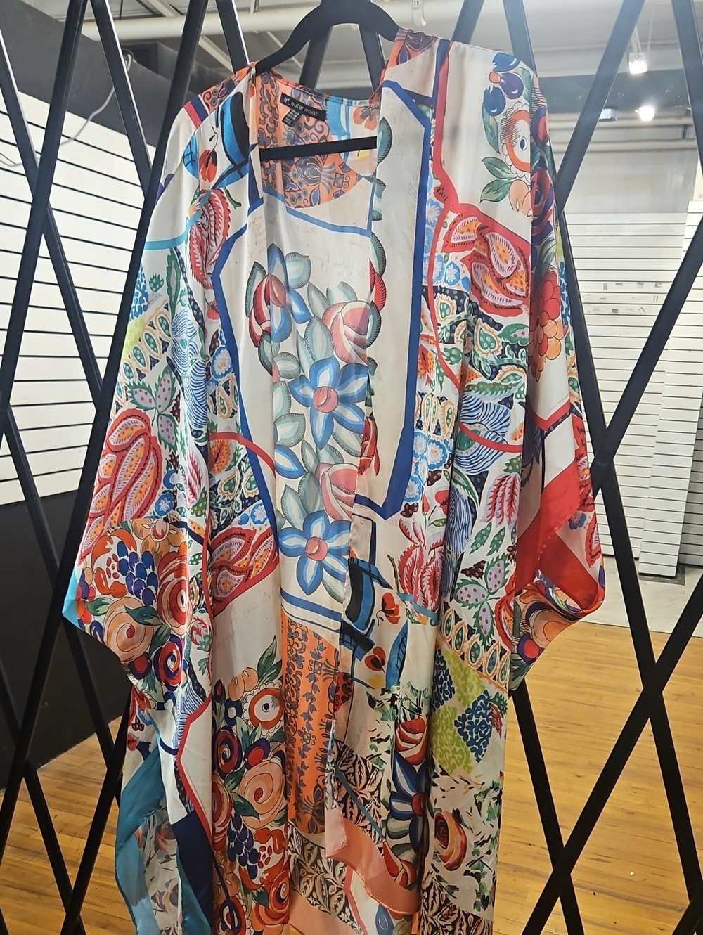 Floral Multi-Color Silk-Feel Kimono Robe